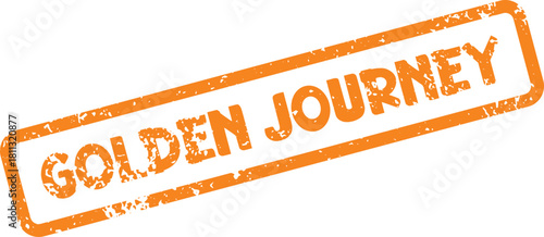 Golden Journey distressed rubber stamp signifying a valuable and memorable experience