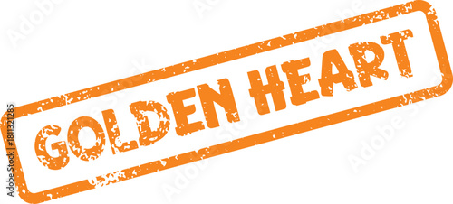 Golden Heart distressed rubber stamp mark symbolizing love kindness and compassion