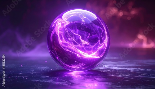Abstract blue and purple energy design with glowing spheres, space illustration of futuristic plasma power pattern