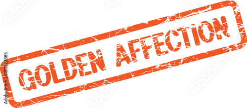 Authentic rectangular stamp with textured GOLDEN AFFECTION message representing deep warmth and care