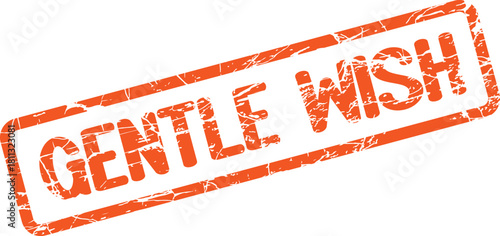 Authentic rectangular stamp with textured GENTLE WISH message expressing hopeful aspirations