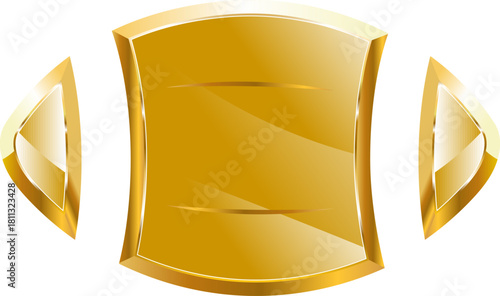 Rugby ball gold icon. Isolated on transparent background.