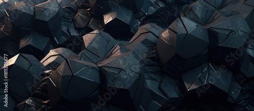 Abstract Geometric Dark Green and Gold Toned Background.