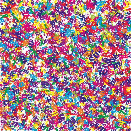 Scattered letters of latin alphabet. Colorful