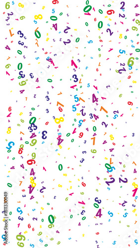 Scattered numbers. Colorful childish digits