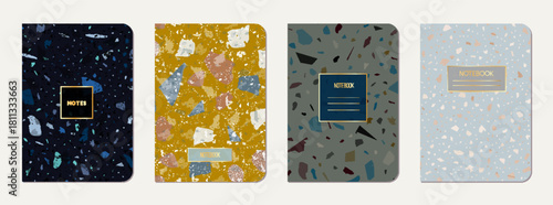 Notebook cover design. Terrazzo abstract