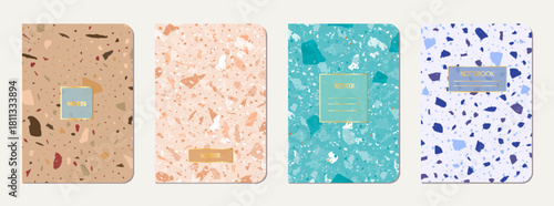 Notebook cover design. Terrazzo abstract