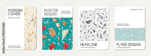 Notepad cover design. Terrazzo abstract