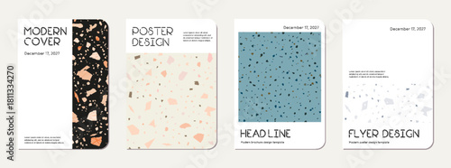 Note book cover design. Terrazzo abstract