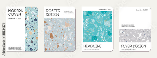 Brochure cover design. Terrazzo abstract