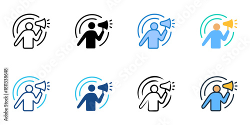 Influencer icon set multiple style collection 
