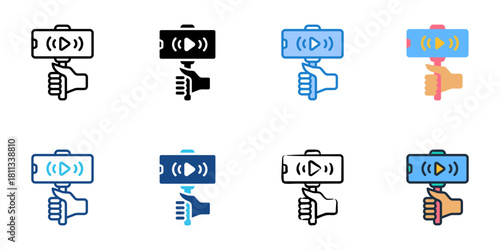 Vlogger icon set multiple style collection 
