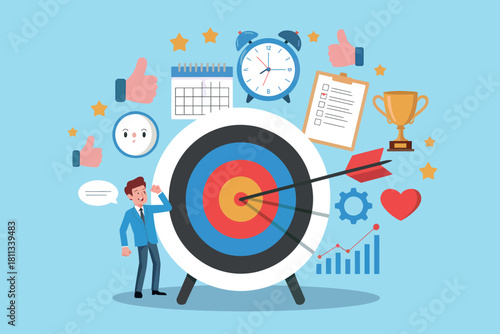 Goal achievement concept for business, planning, and success
