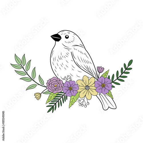 A vintage style illustration representing sparrow