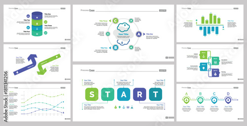 Eight Business Slide Templates Set