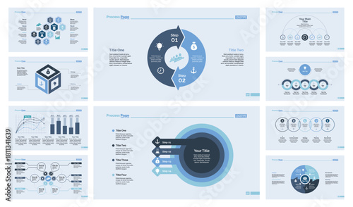 Ten Business Slide Templates Set