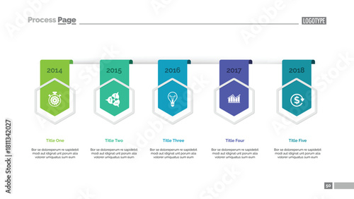 Timing Chart with Five Elements Slide