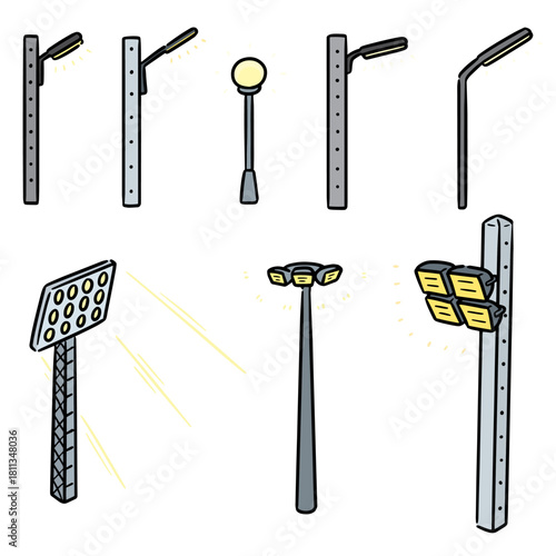 vector set of outdoor lamp