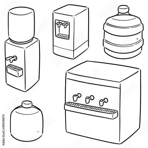 vector set of water cooler