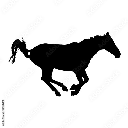 走る馬のシルエット