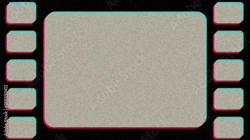 Film strip frame with retro light leaks effect overlay, perfect for movie themes, overlays, retro design, and artistic projects. 4K video