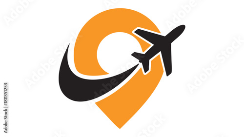 Travel destination airplane icon