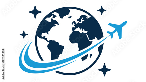 Global travel airplane symbol