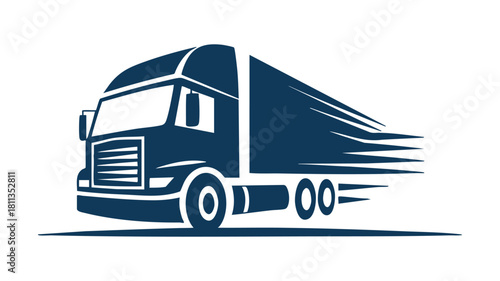 Moving delivery truck icon fast