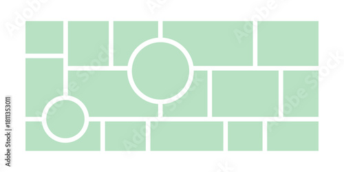 Photo gallery mosaic collage. Mood board, scrapbook grid vector illustration