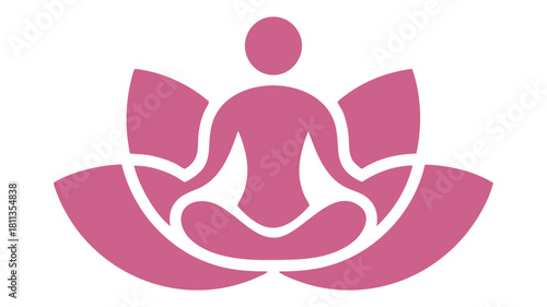 Meditating person in lotus icon