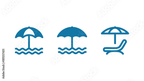 Beach and summer vacation icons