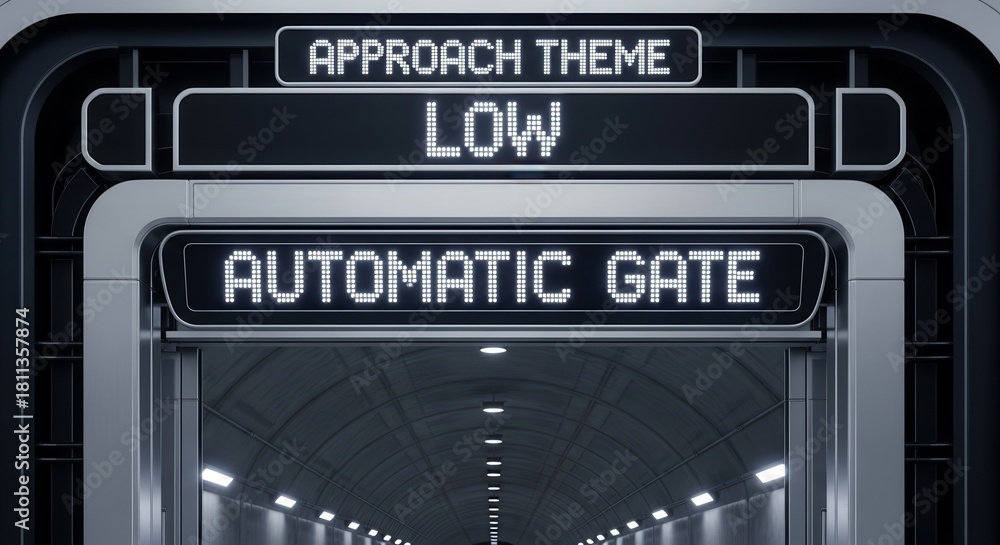 Fototapeta premium Automated Low Security Theme Tunnel Digital Display with Advanced Technology Environment
