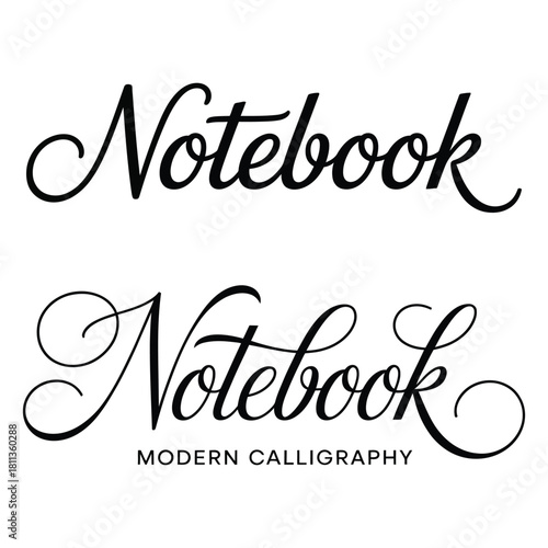 Two styles of the word Notebook in calligraphy Keywords: notebook, calligraphy, script, writing
