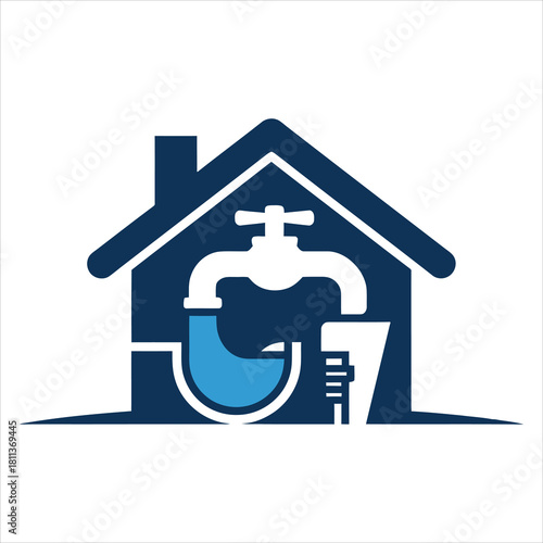 Home plumbing repair service logo
