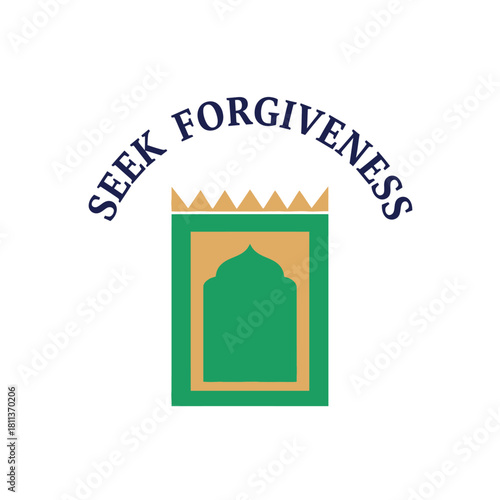 Prayer rug vector illustration Islamic symbol for forgiveness typography t shirt design