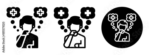 Positive Thinking Icon Collection Glyph & Mixed Style