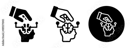 Mind Control Icon Collection Glyph & Mixed Style