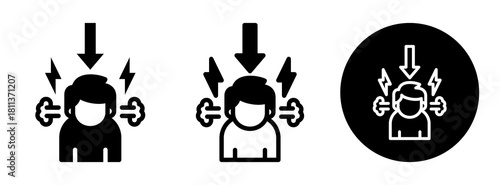 Stress Reduction Icon Collection Glyph & Mixed Style