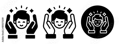 Happiness Icon Collection Glyph & Mixed Style