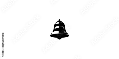 silent symphony simplicity - Minimalist bell monochrome | Clean, isolated vector art for creative projects.