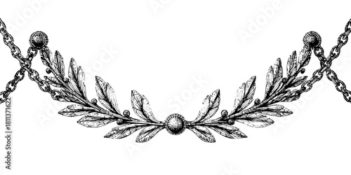 Elegant Black White Floral Border Art | Clean, isolated vector art for creative projects.