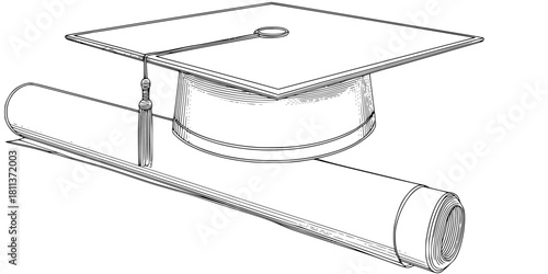 Education's Milestone: Symbol Academic Triumph | Clean, isolated vector art for creative projects.