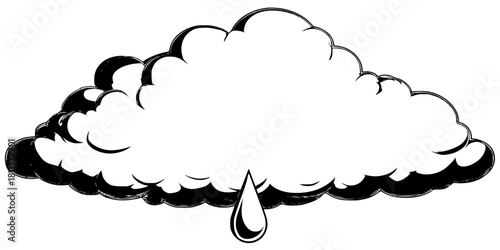 Whispers solitude: 2D cloud outlines lonely sky | Clean, isolated vector art for creative projects.