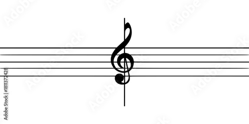 Monochromatic Melody: Musical Notation Snippet | Clean, isolated vector art for creative projects.