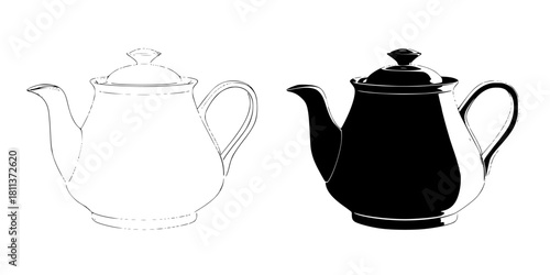 Whimsical Tea Set Elegance | Clean, isolated vector art for creative projects.