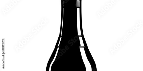 Elegant Silhouette Champagne Bottle | Clean, isolated vector art for creative projects.