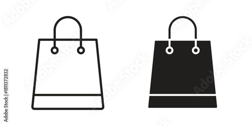 Bags Shopping icons of black colored in various styles