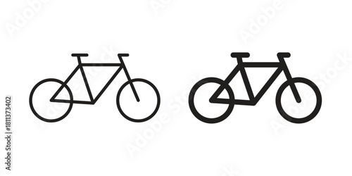 Biking icons of black colored in various styles