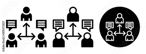 Social Interaction Icon Collection Glyph & Mixed Style