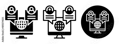 Online Forum Icon Collection Glyph & Mixed Style